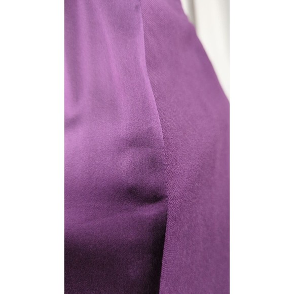 Elie Tahari Silk Wool Color block Purple Sheath Dress Cowl Neck Sleeveless XS 0 - Picture 3 of 6